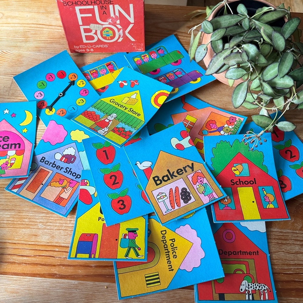 Vintage Fun Box and Schoolbus Game